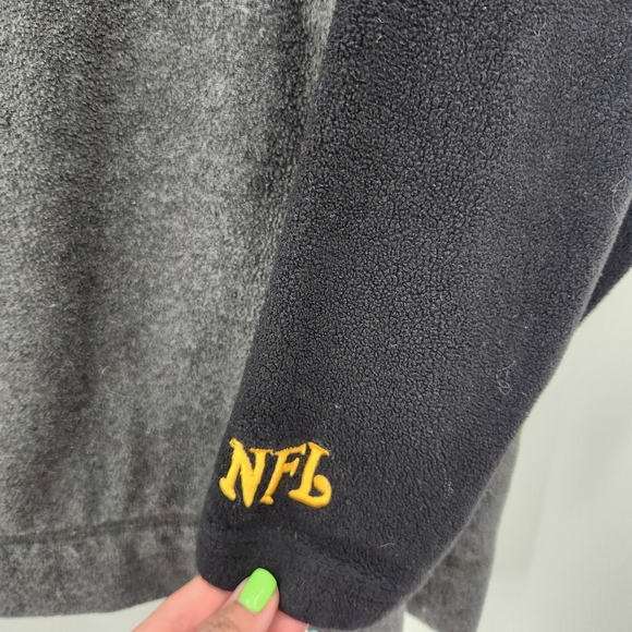 NFL Pittsburgh Steelers Fleece Pullover Hoodie Sweatshirt Size Large Gray Black - Picture 3 of 6